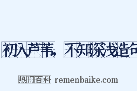 初入芦苇，不知深浅造句是什么意思的图片